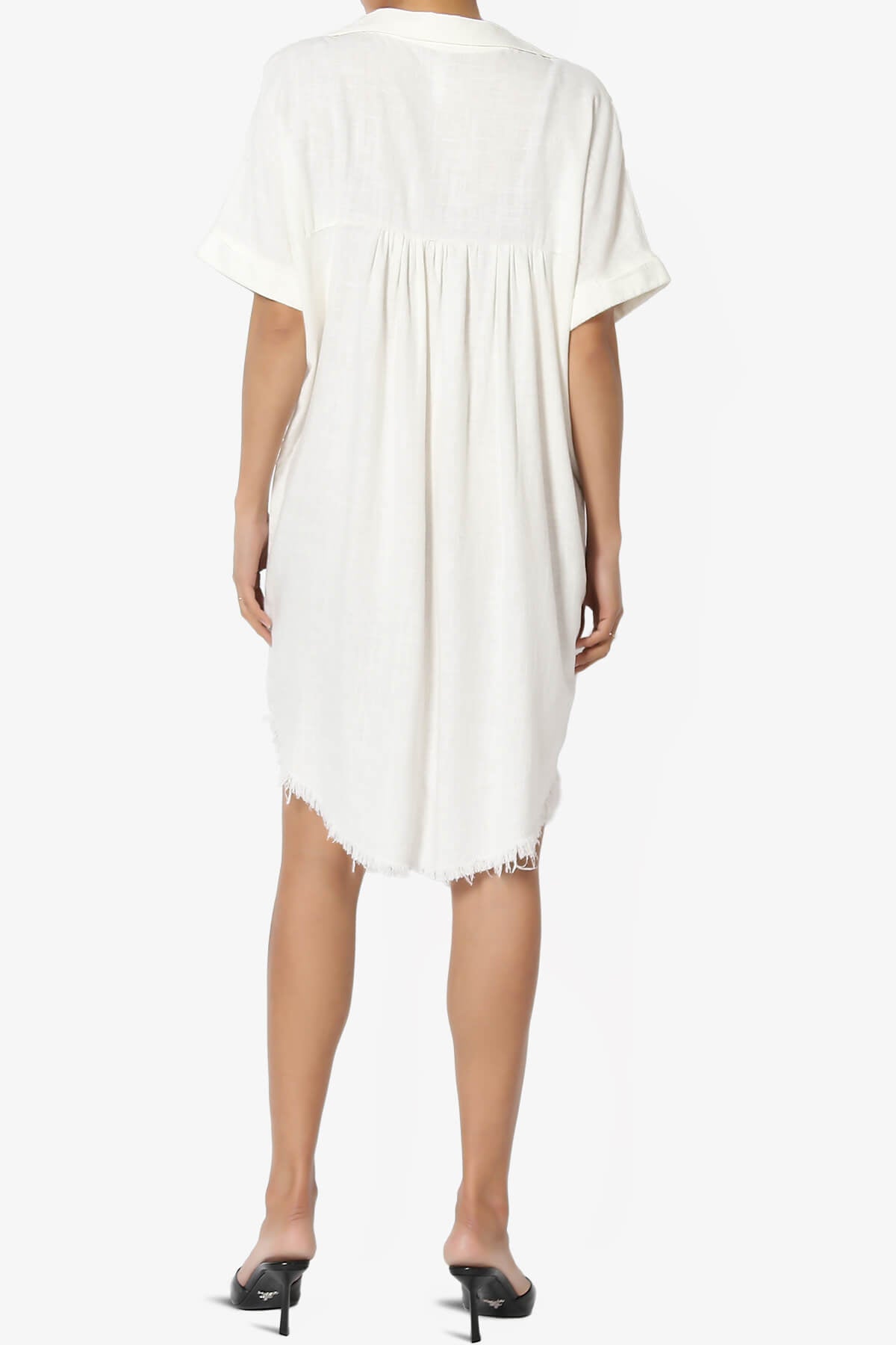Load image into Gallery viewer, Mayven Linen Oversized Shirt Dress IVORY_2
