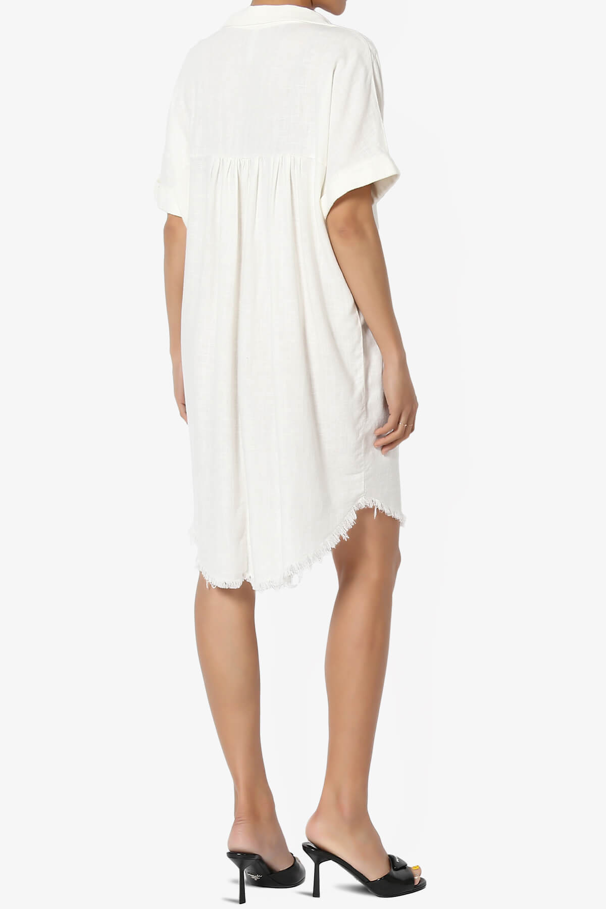 Load image into Gallery viewer, Mayven Linen Oversized Shirt Dress IVORY_4

