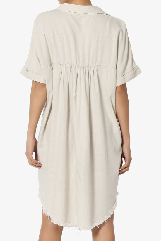Load image into Gallery viewer, Mayven Linen Oversized Shirt Dress SAND BEIGE_2
