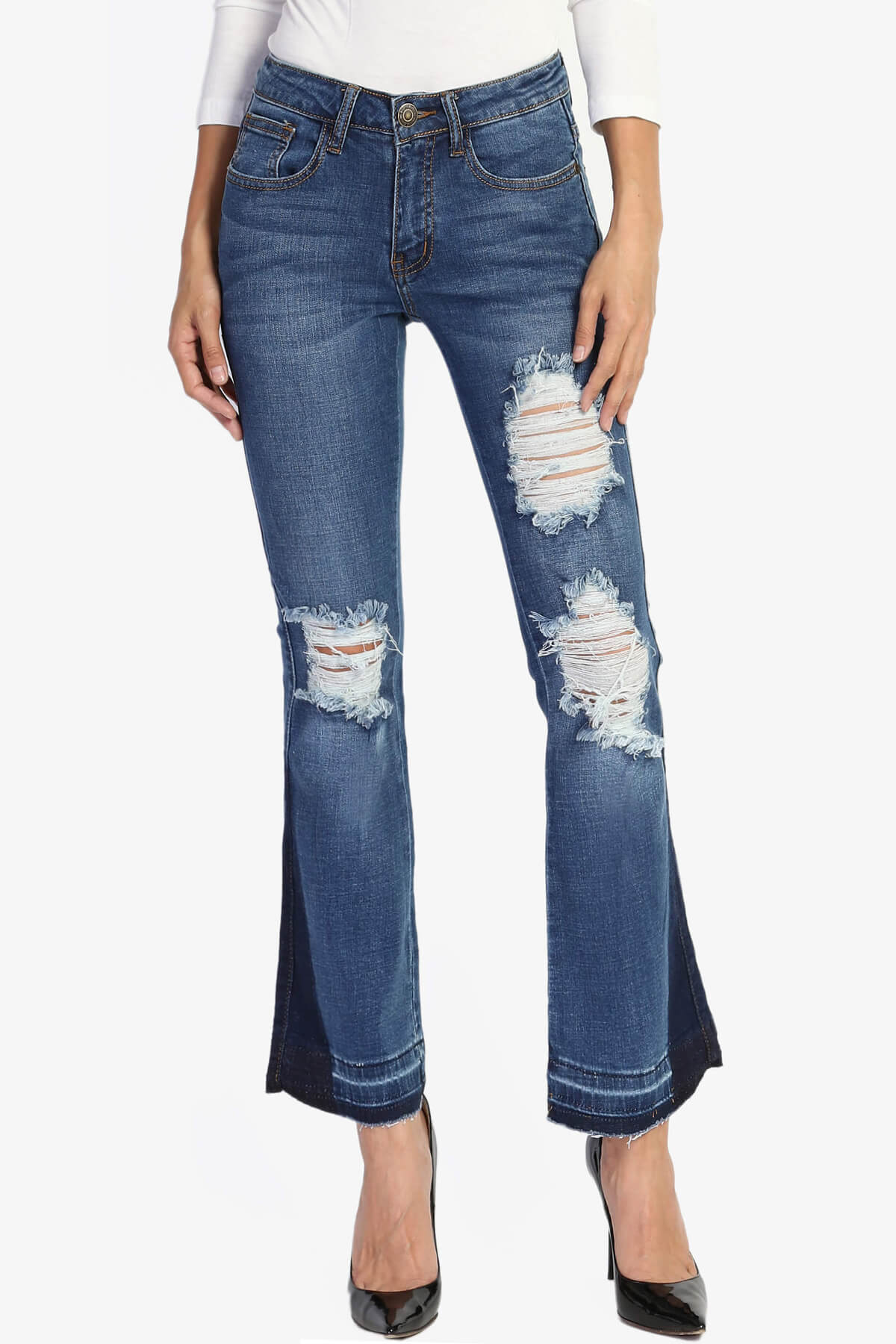 Jenna Cutoff Crop Flare Jeans MEDIUM_1