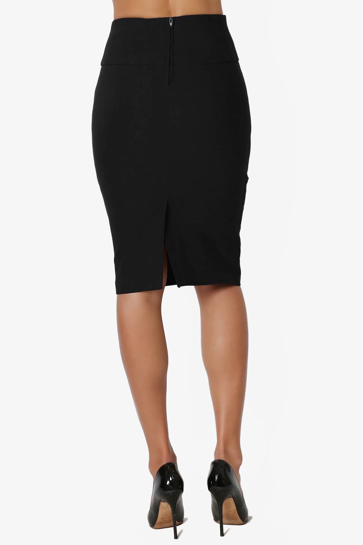 Melaney High Waist Pencil Skirt BLACK_2