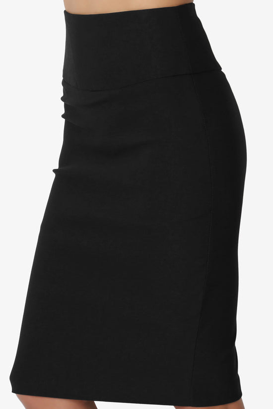 Melaney High Waist Pencil Skirt BLACK_5