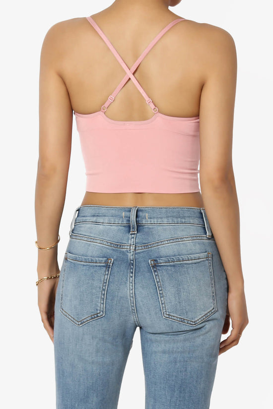 Load image into Gallery viewer, Melena Cross Back Triangle V-Neck Crop Cami LIGHT PINK_2
