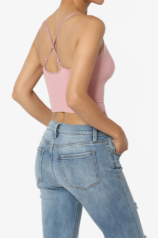 Load image into Gallery viewer, Melena Cross Back Triangle V-Neck Crop Cami MAUVE_4
