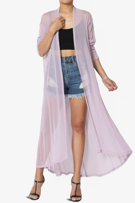 Load image into Gallery viewer, Moxxi Sheer Mesh Open Cardigan Duster DUSTY LAVENDER_1
