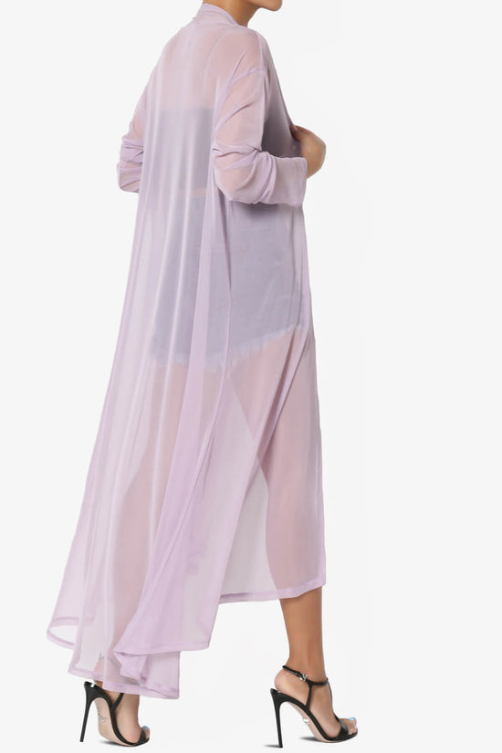 Load image into Gallery viewer, Moxxi Sheer Mesh Open Cardigan Duster DUSTY LAVENDER_4
