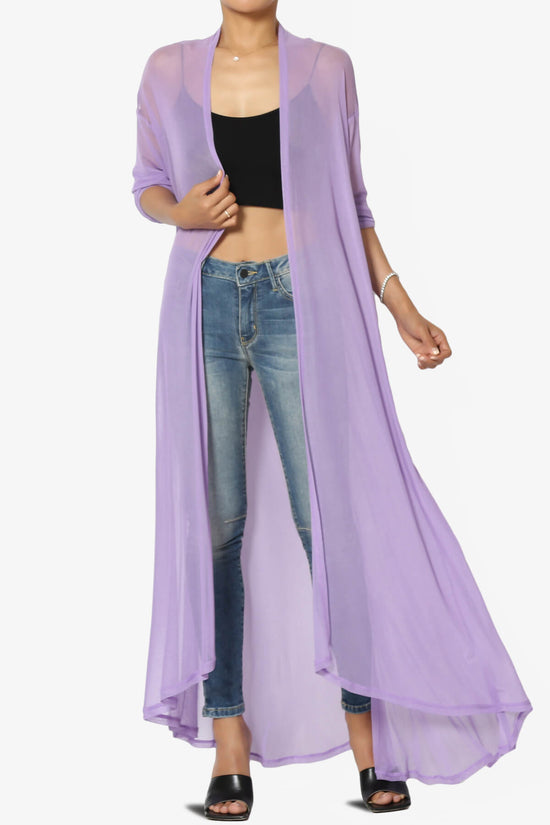 Load image into Gallery viewer, Moxxi Sheer Mesh Open Cardigan Duster LAVENDER_3
