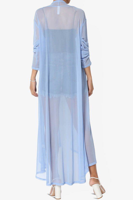 Load image into Gallery viewer, Moxxi Sheer Mesh Open Cardigan Duster LIGHT BLUE_2

