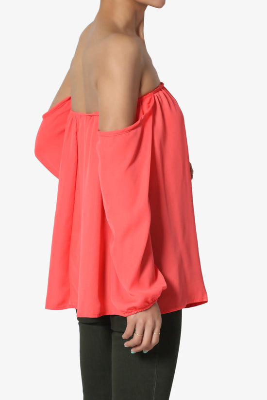 Load image into Gallery viewer, Bali Off Shoulder Blouse CORAL_4
