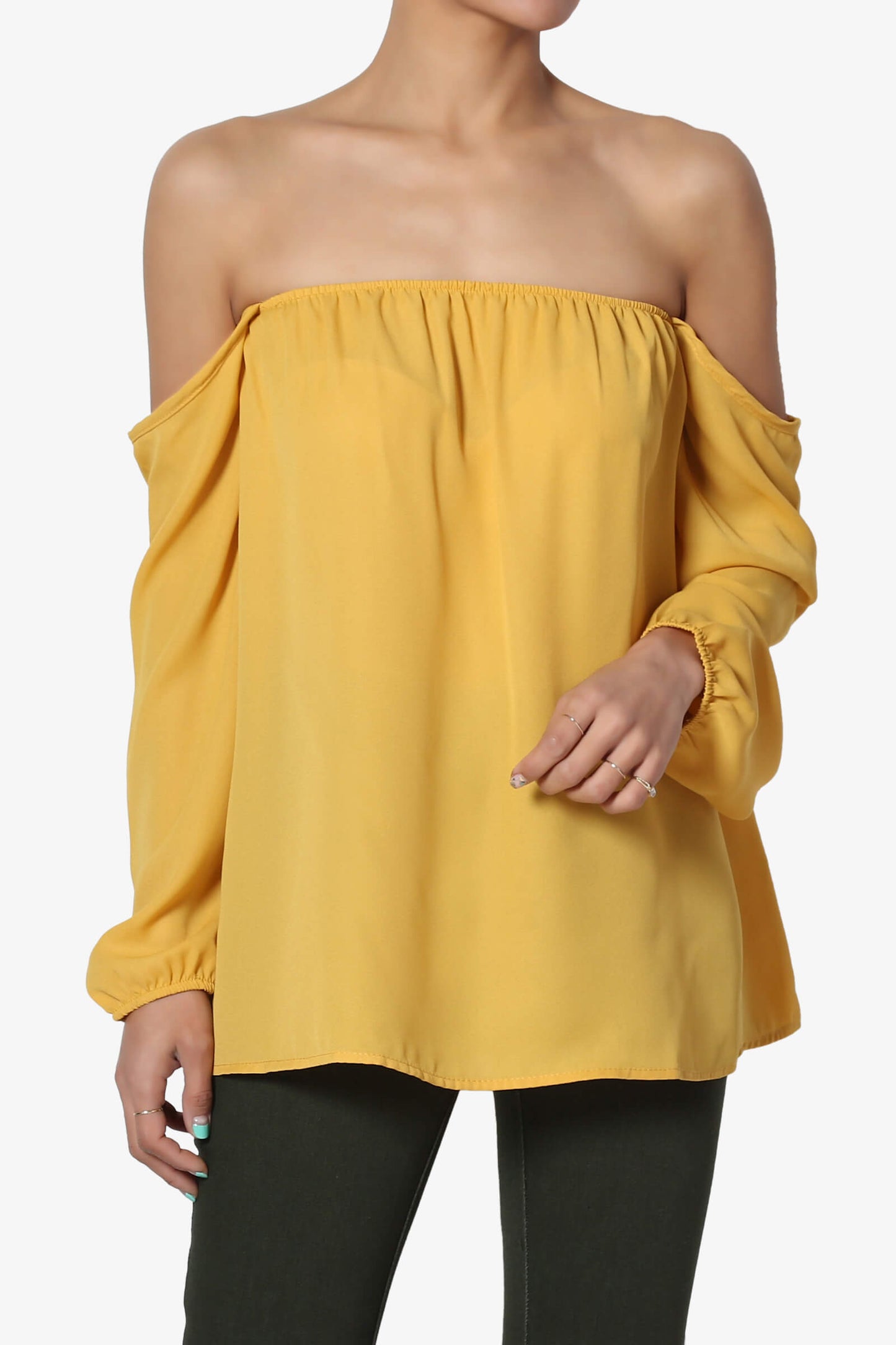 Load image into Gallery viewer, Bali Off Shoulder Blouse MUSTARD_1
