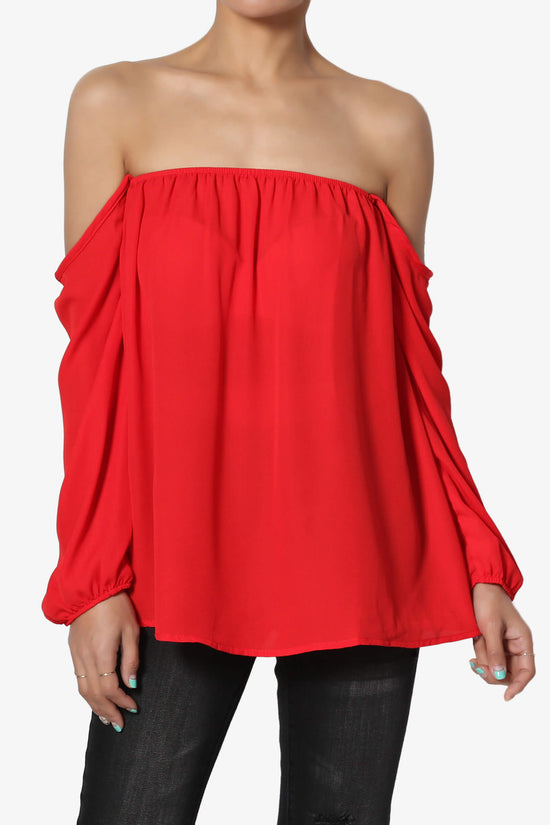 Bali Off Shoulder Blouse RED_1