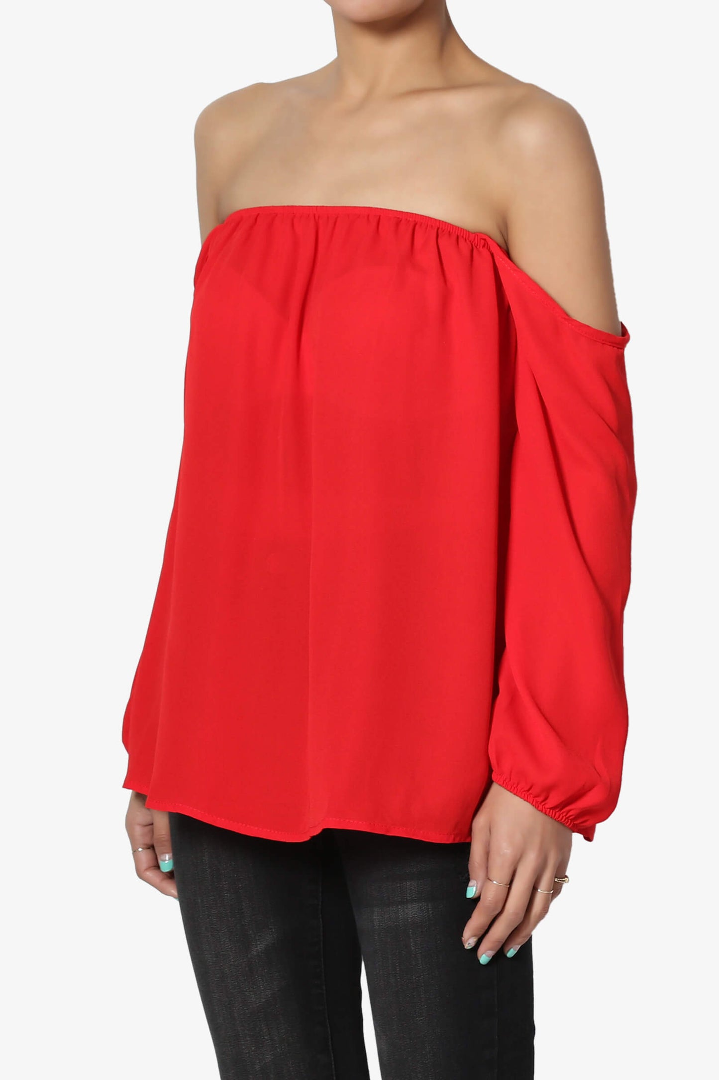 Bali Off Shoulder Blouse RED_3