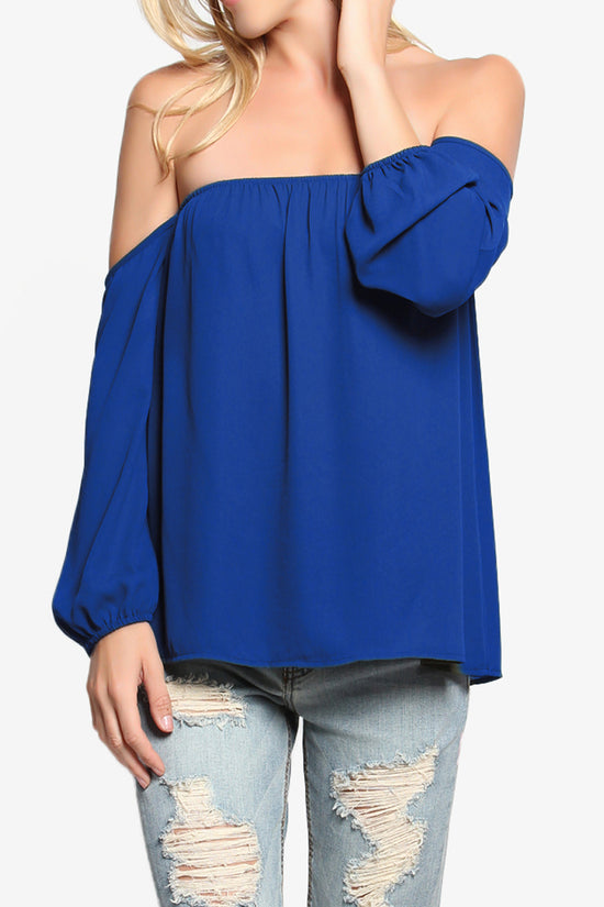 Bali Off Shoulder Blouse ROYAL BLUE_1