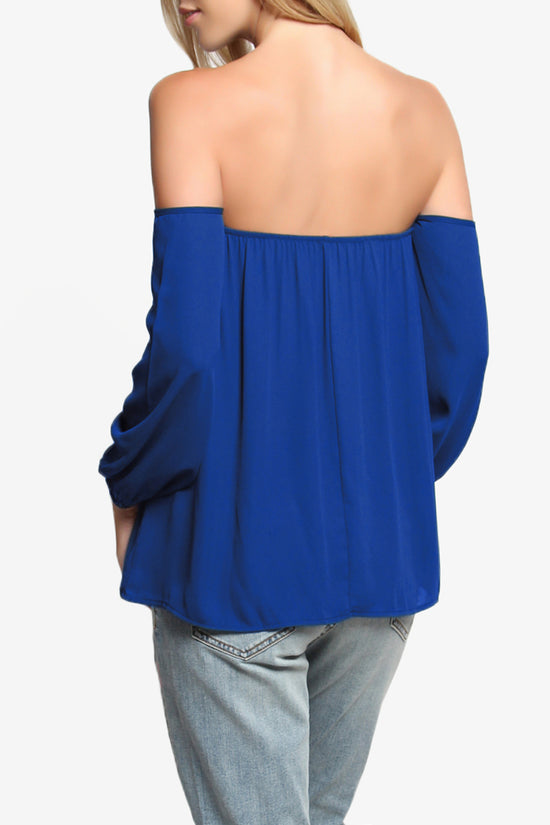 Load image into Gallery viewer, Bali Off Shoulder Blouse ROYAL BLUE_4
