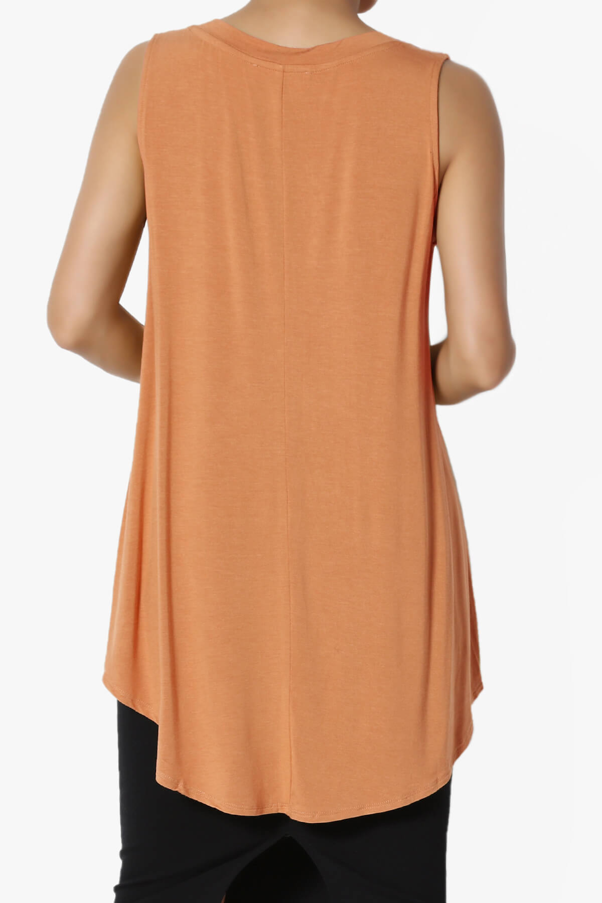 Load image into Gallery viewer, Myles Sleeveless V-Neck Luxe Jersey Top BUTTER ORANGE_2

