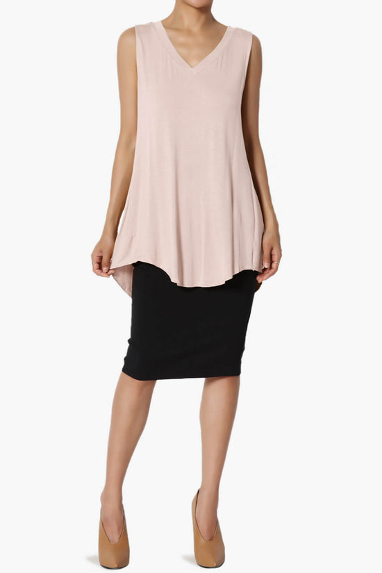 Load image into Gallery viewer, Myles Sleeveless V-Neck Luxe Jersey Top DUSTY BLUSH_6
