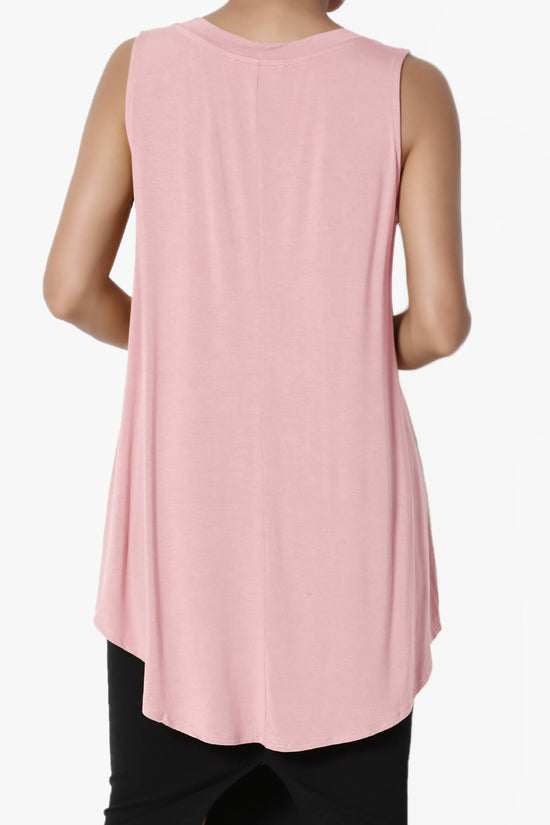 Load image into Gallery viewer, Myles Sleeveless V-Neck Luxe Jersey Top DUSTY PINK_2
