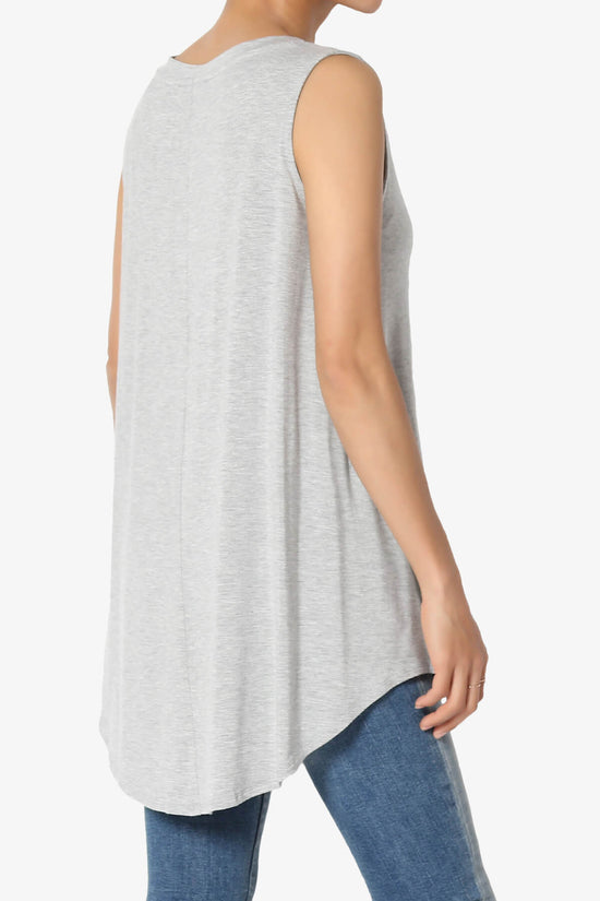 Load image into Gallery viewer, Myles Sleeveless V-Neck Luxe Jersey Top HEATHER GREY_4
