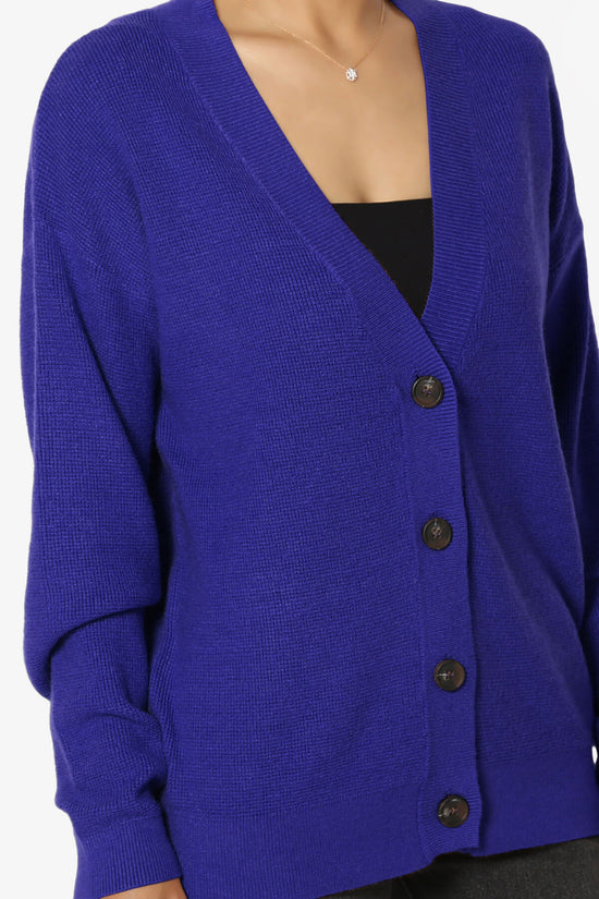 Load image into Gallery viewer, Nicky Micro Waffle Viscose Knit Cardigan BRIGHT BLUE_5
