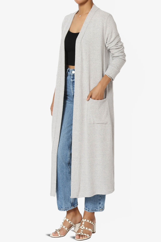 Noelle Extra Long Duster Knit Cardigan HEATHER GREY_3