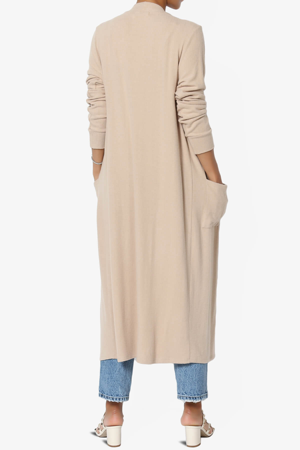 Noelle Extra Long Duster Knit Cardigan SAND_2