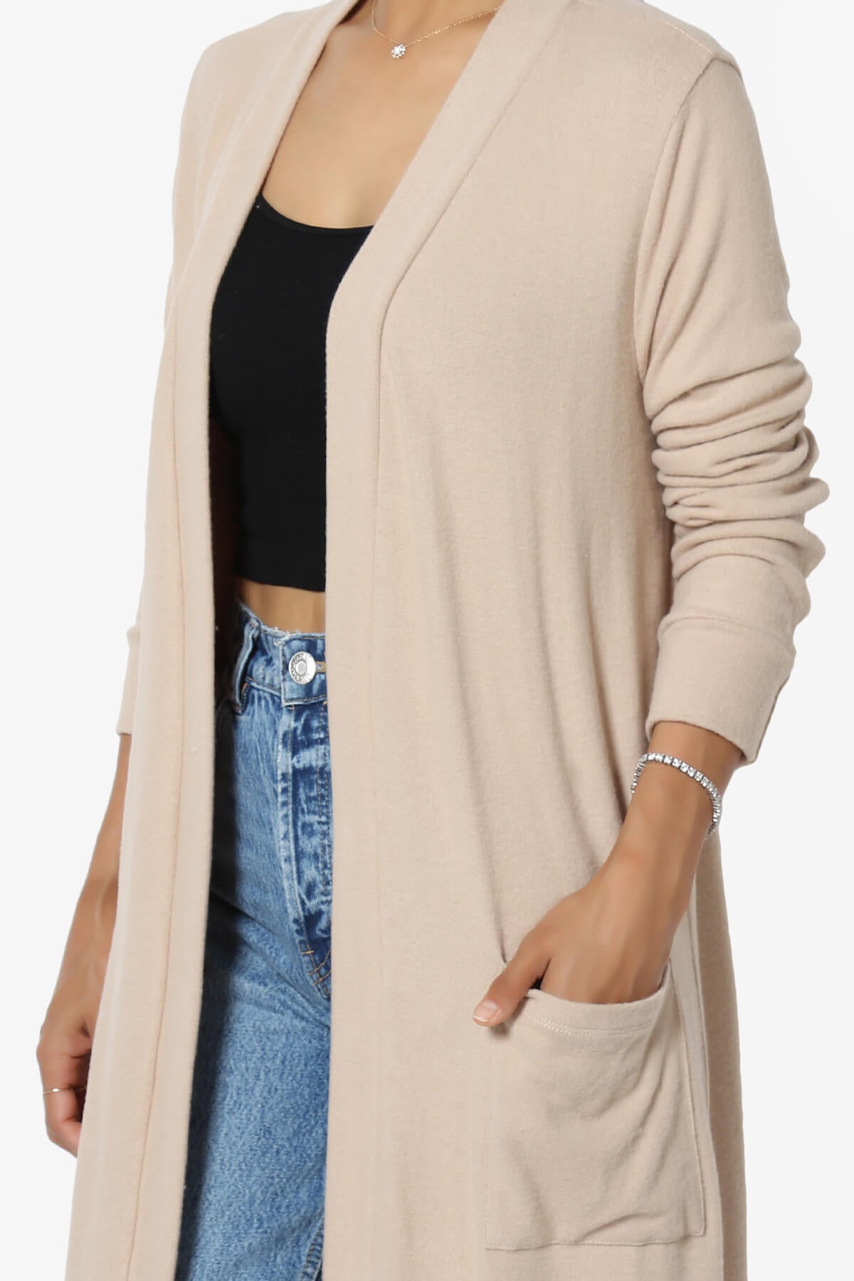 Load image into Gallery viewer, Noelle Extra Long Duster Knit Cardigan SAND_5
