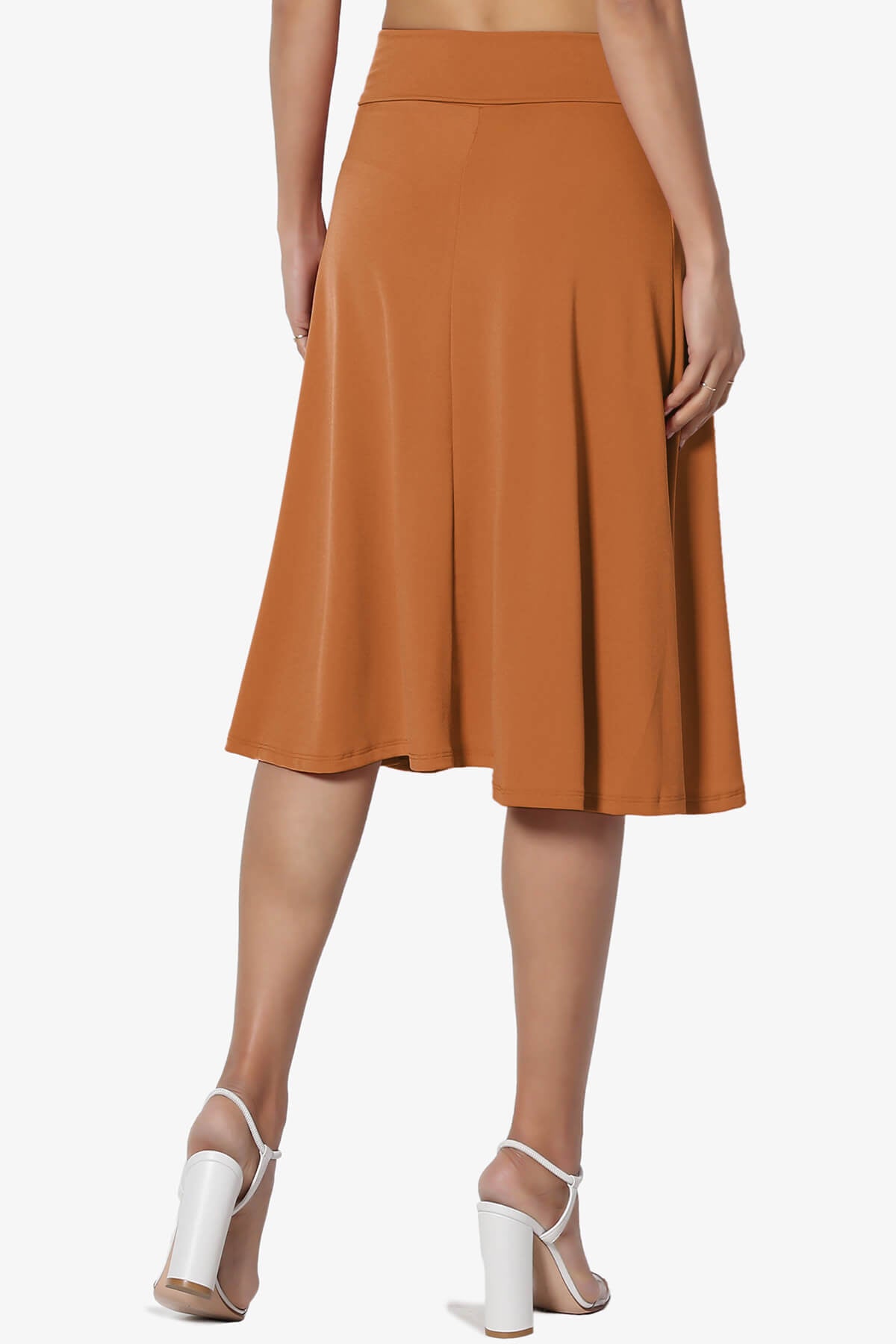 Load image into Gallery viewer, Nolan Stretch Flared Knee Skirt ALMOND_2
