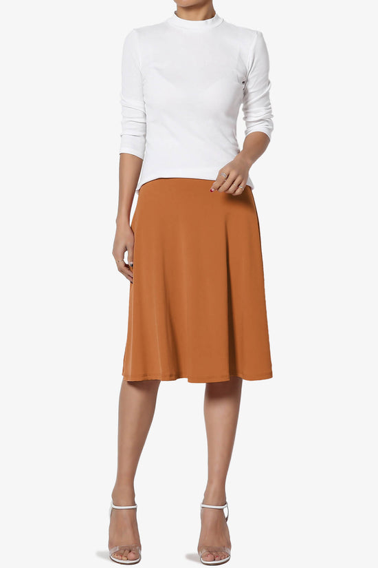Load image into Gallery viewer, Nolan Stretch Flared Knee Skirt ALMOND_6
