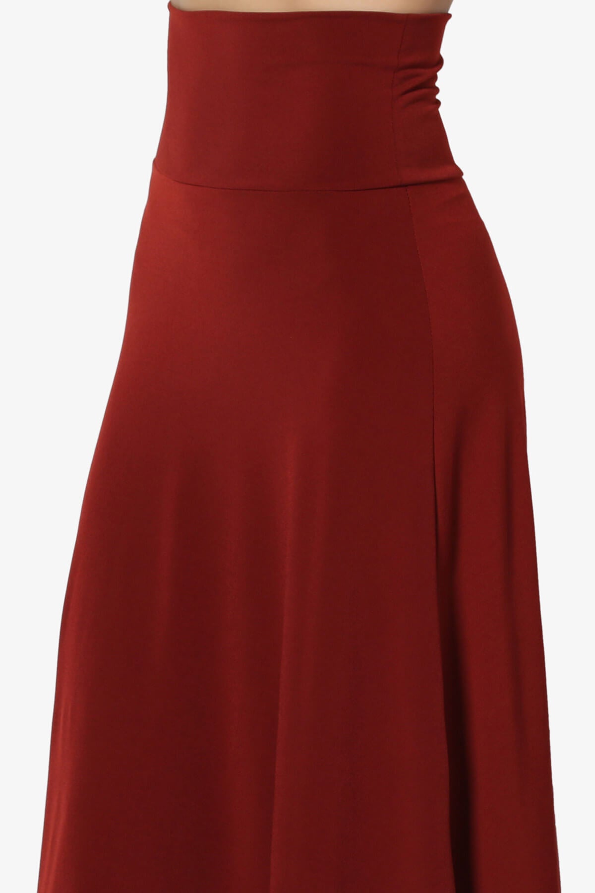 Nolan Stretch Flared Knee Skirt PLUS BRICK_5