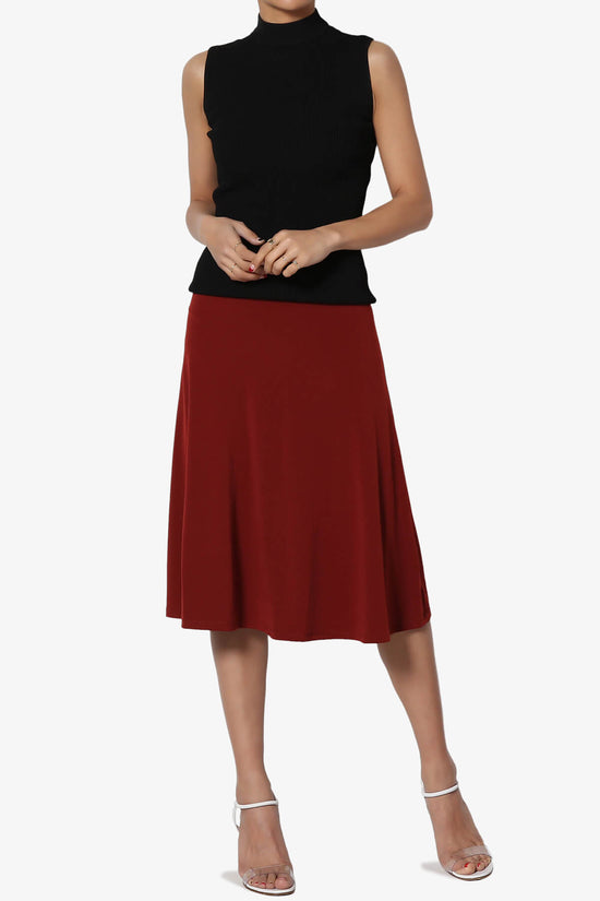 Nolan Stretch Flared Knee Skirt PLUS BRICK_6