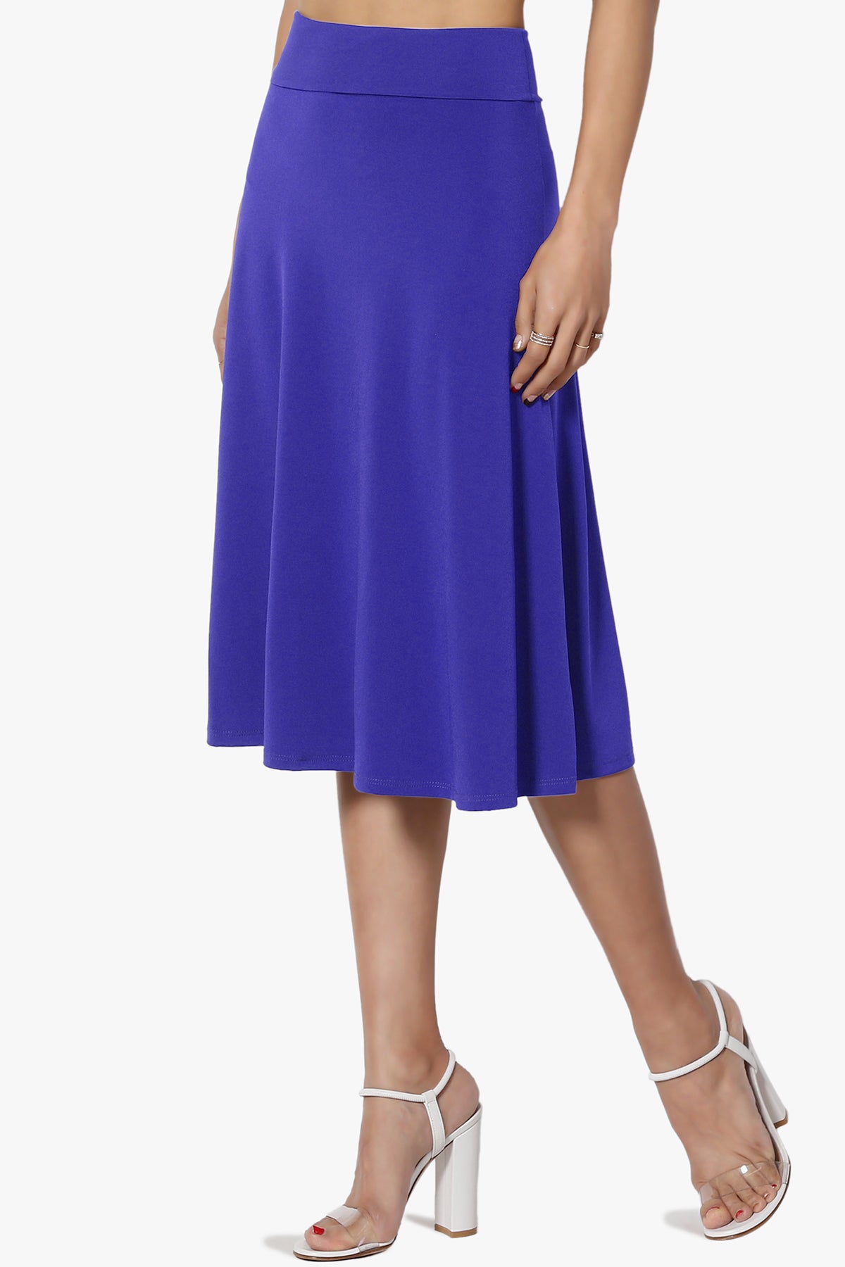 Load image into Gallery viewer, Nolan Stretch Flared Knee Skirt BRIGHT BLUE_3
