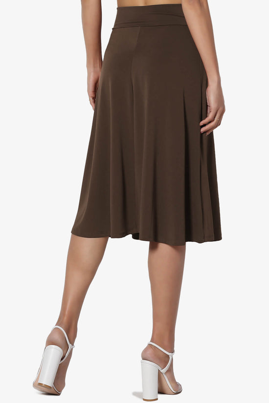 Nolan Stretch Flared Knee Skirt BROWN_2