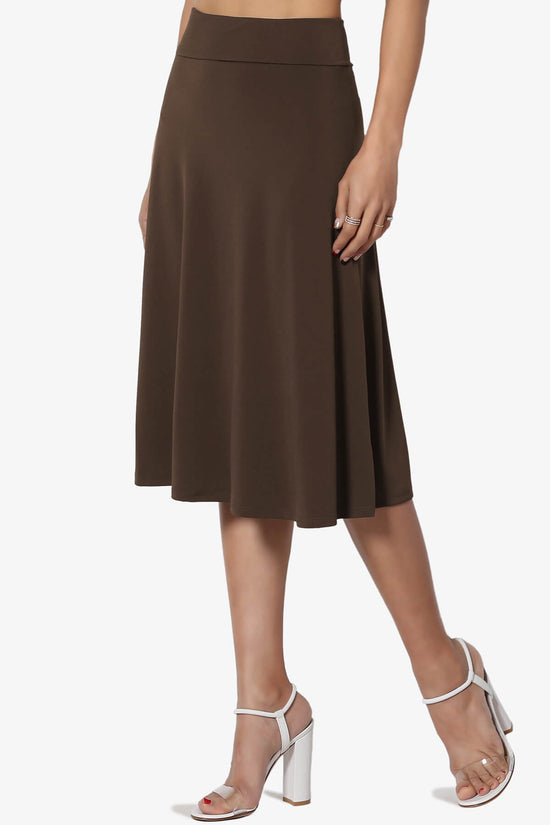 Load image into Gallery viewer, Nolan Stretch Flared Knee Skirt BROWN_3
