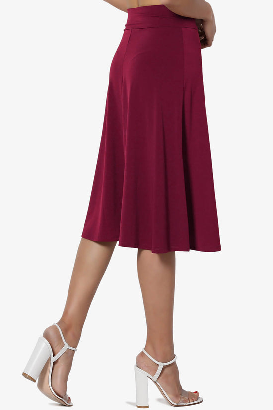 Load image into Gallery viewer, Nolan Stretch Flared Knee Skirt BURGUNDY_4
