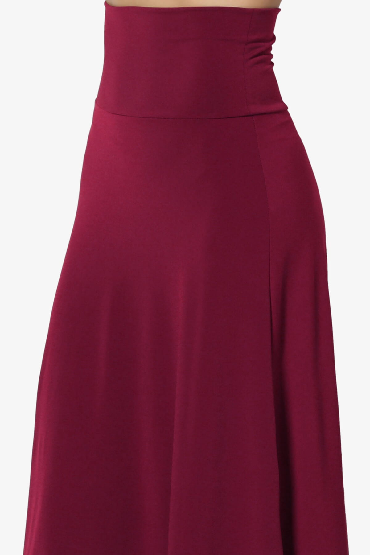 Nolan Stretch Flared Knee Skirt BURGUNDY_5