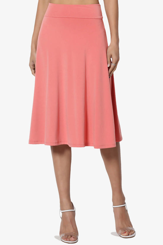 Load image into Gallery viewer, Nolan Stretch Flared Knee Skirt CORAL_1
