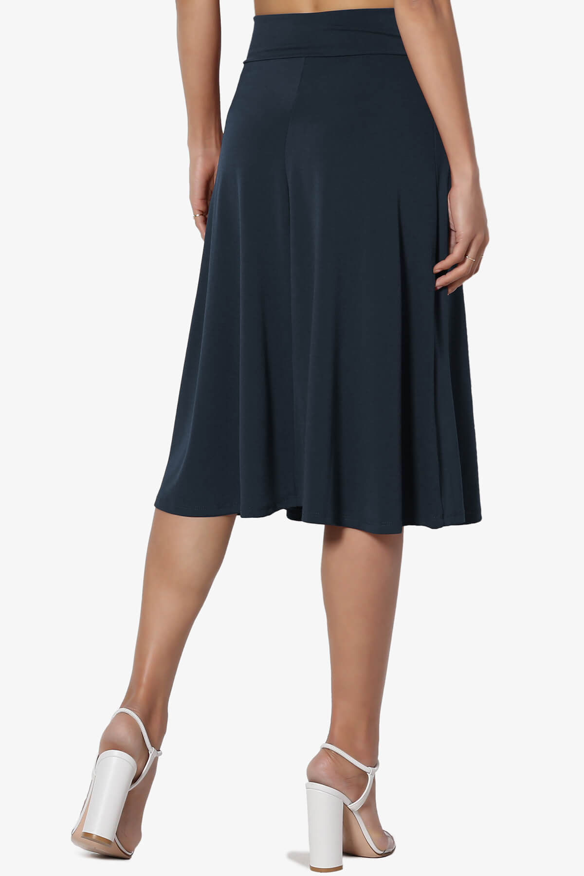 Nolan Stretch Flared Knee Skirt PLUS DARK NAVY_2