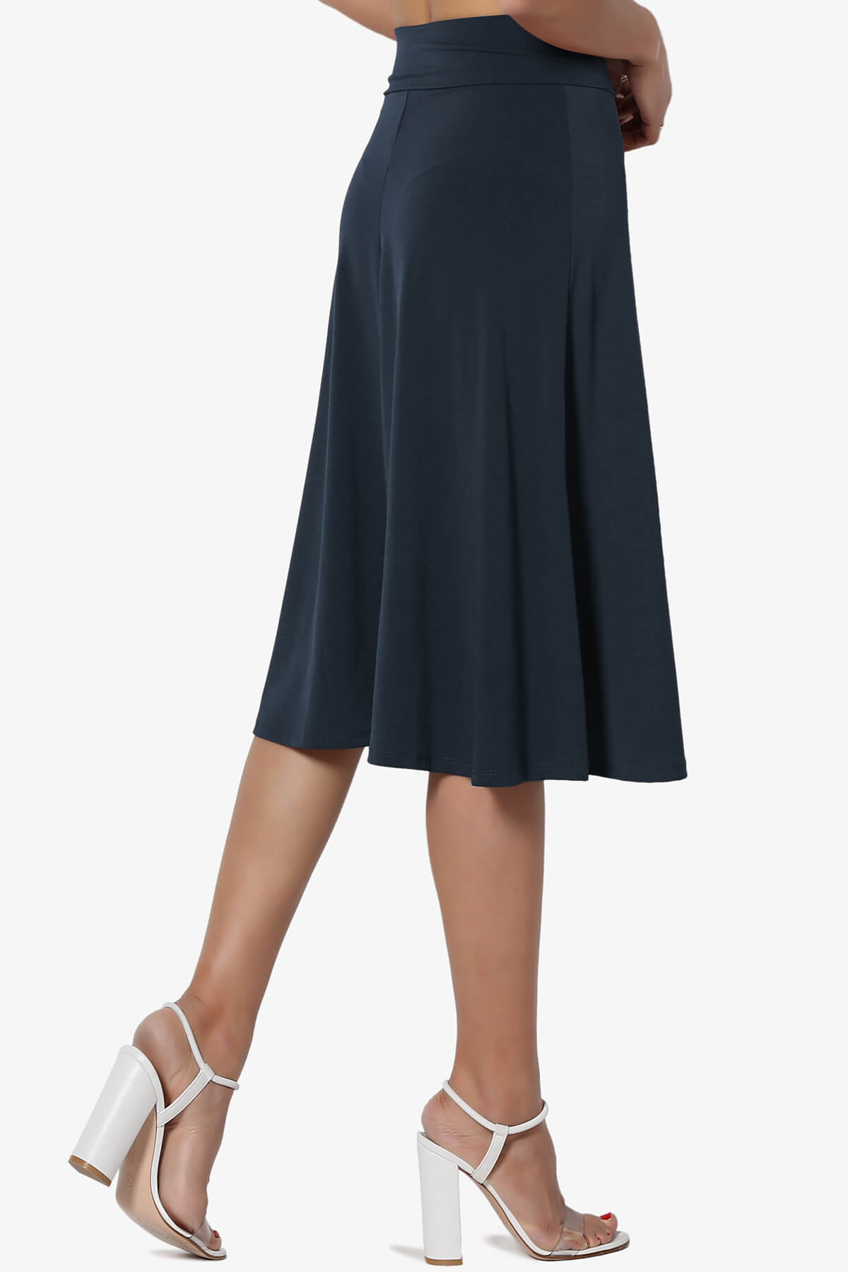 Nolan Stretch Flared Knee Skirt PLUS DARK NAVY_4