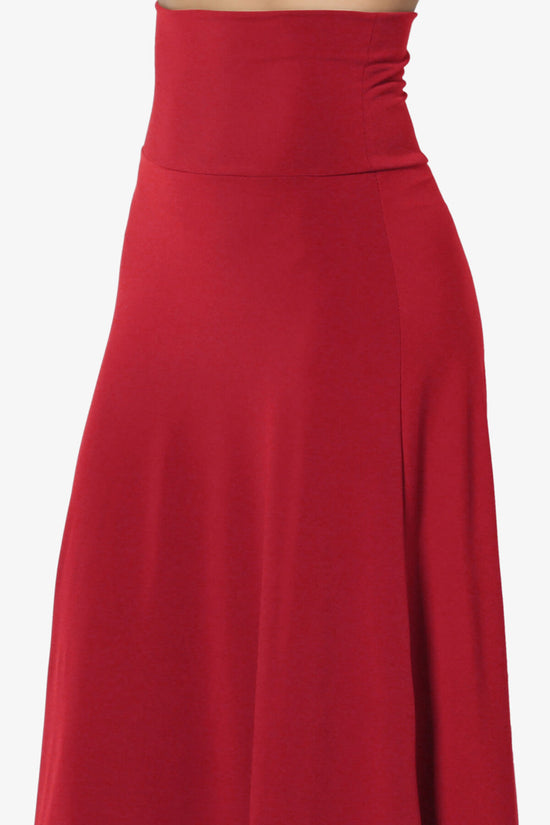 Nolan Stretch Flared Knee Skirt DARK RED_5