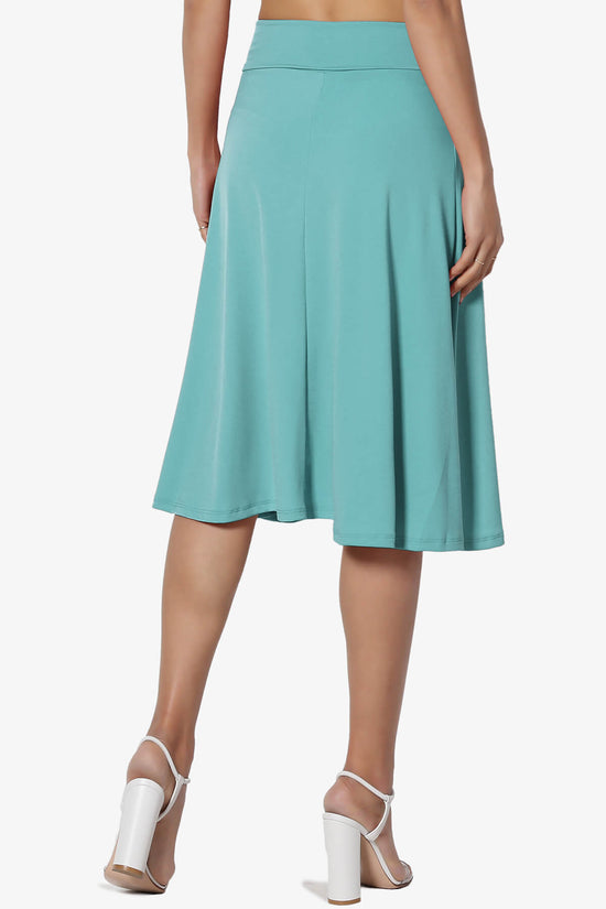 Nolan Stretch Flared Knee Skirt DUSTY TEAL_2