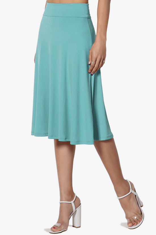 Nolan Stretch Flared Knee Skirt DUSTY TEAL_3