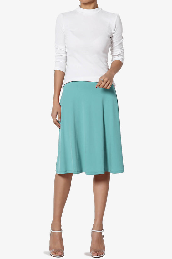 Nolan Stretch Flared Knee Skirt DUSTY TEAL_6