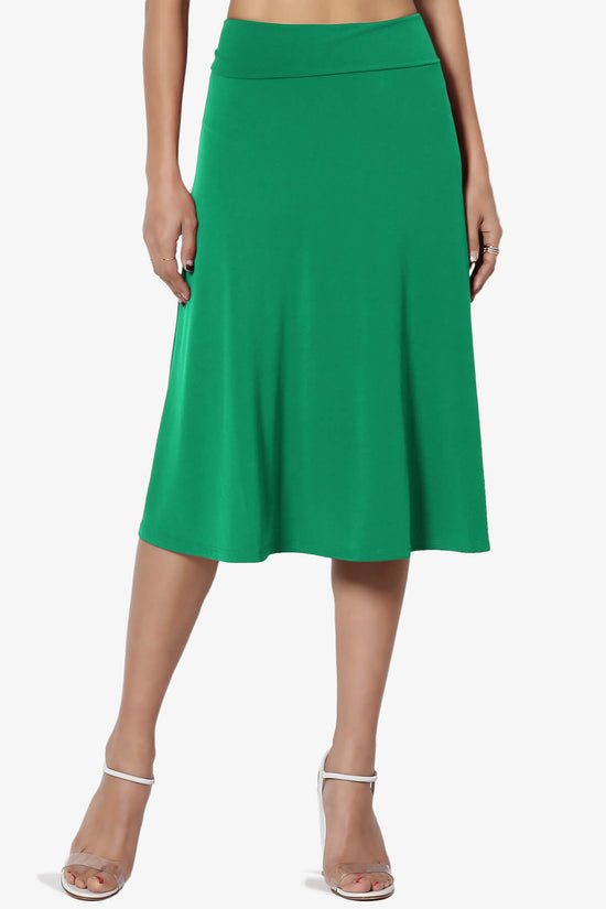 Nolan Stretch Flared Knee Skirt KELLY GREEN_1