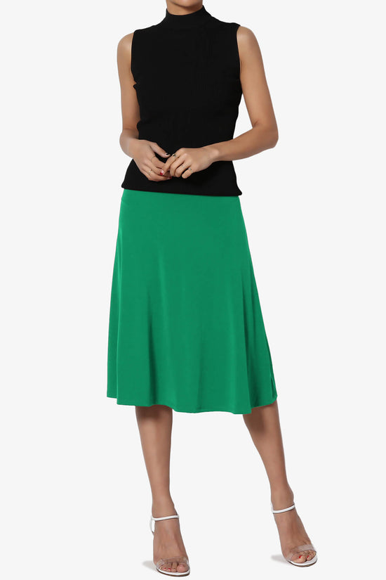 Nolan Stretch Flared Knee Skirt KELLY GREEN_6