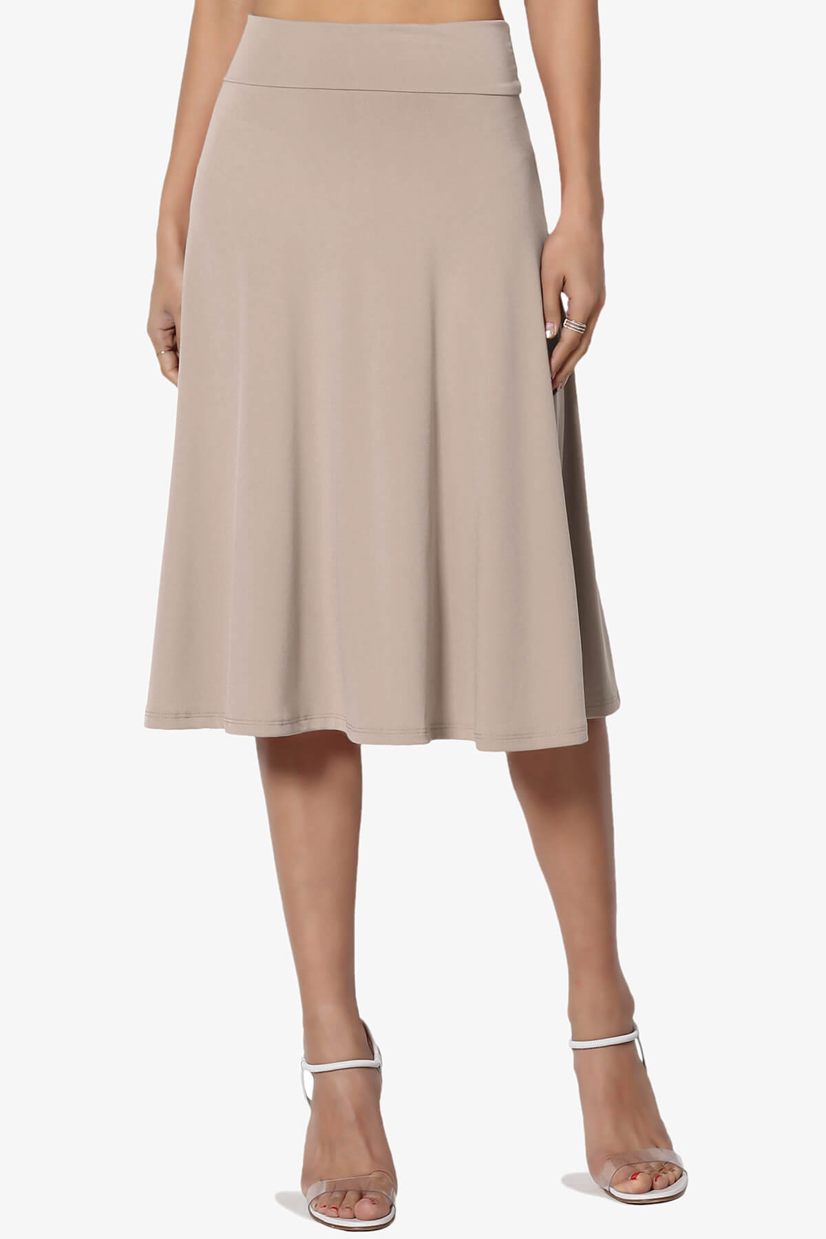 Nolan Stretch Flared Knee Skirt LIGHT MOCHA_1