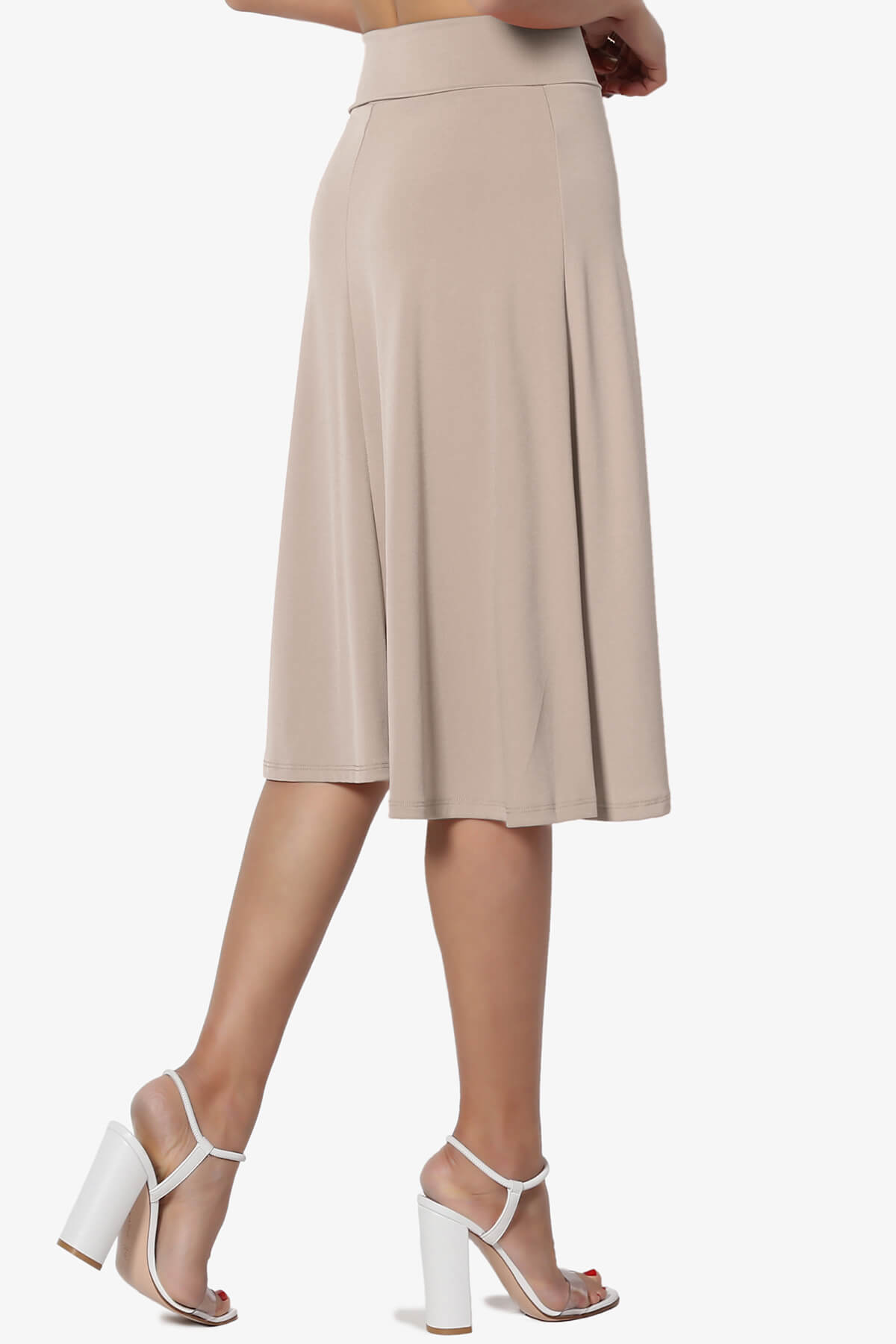 Nolan Stretch Flared Knee Skirt LIGHT MOCHA_4