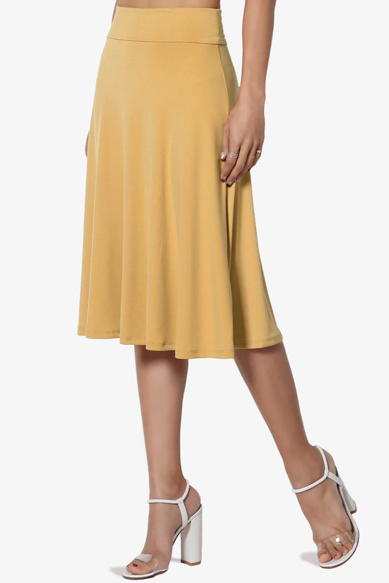 Nolan Stretch Flared Knee Skirt LIGHT MUSTARD_3