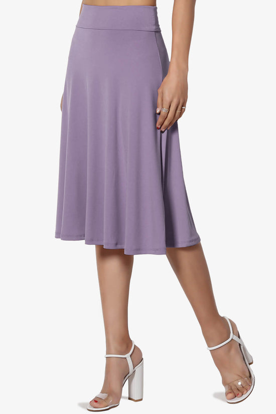 Nolan Stretch Flared Knee Skirt PLUS LILAC GREY_3