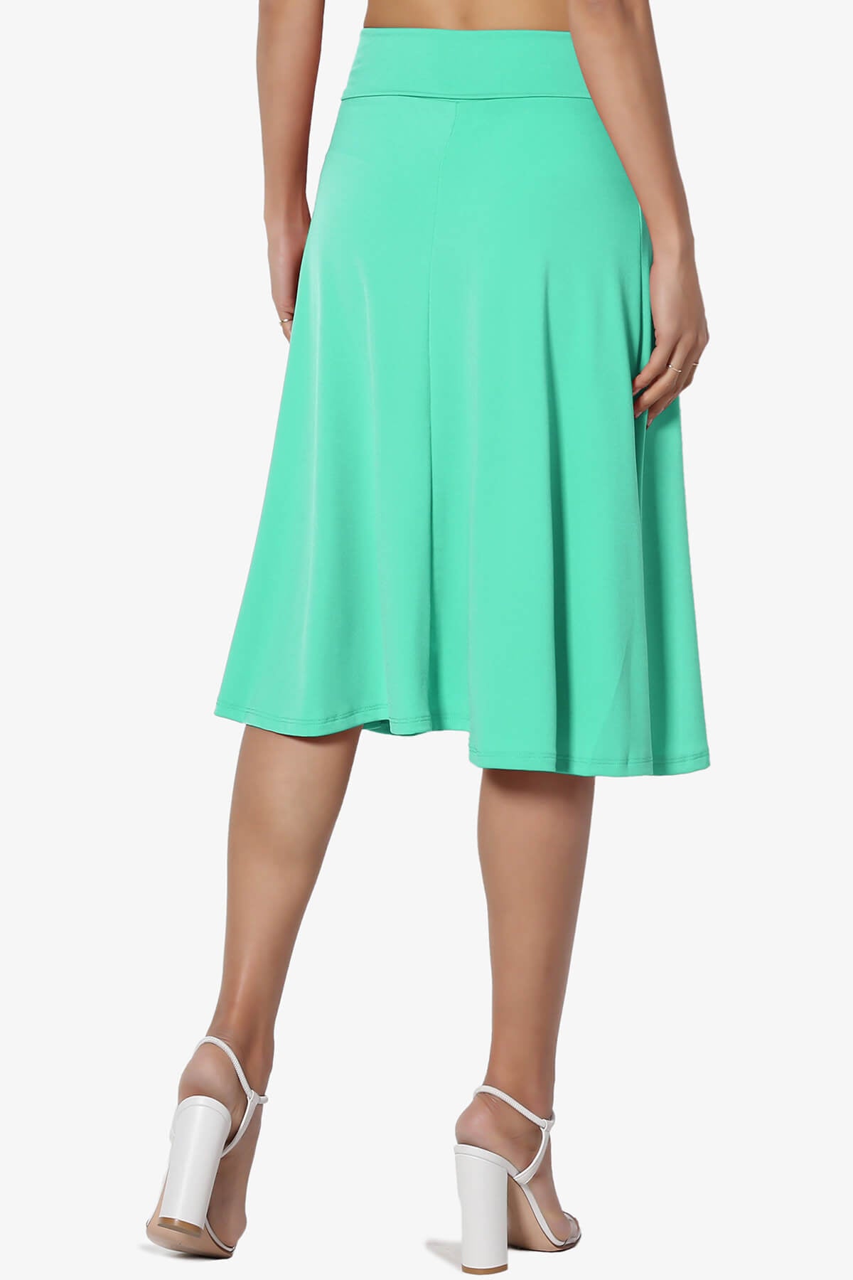 Nolan Stretch Flared Knee Skirt MINT_2