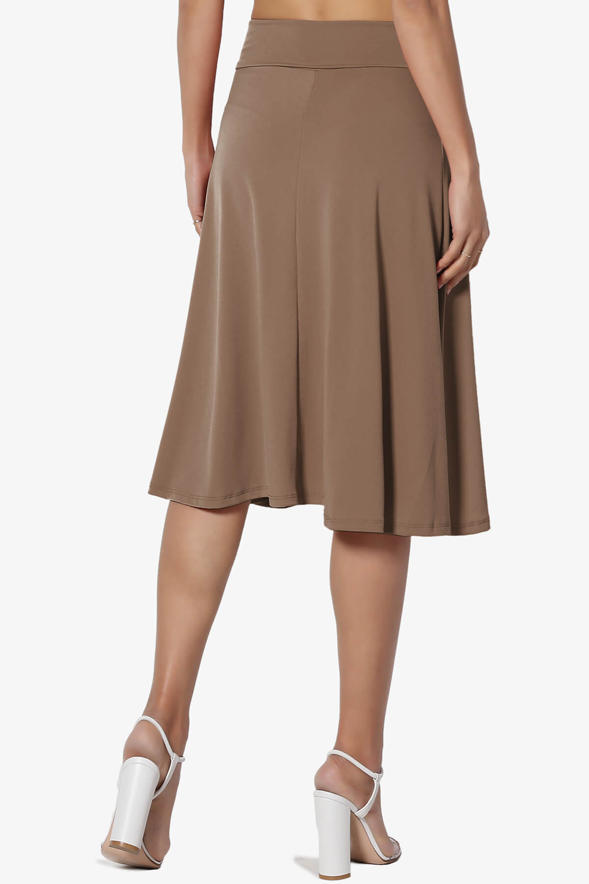 Nolan Stretch Flared Knee Skirt MOCHA_2